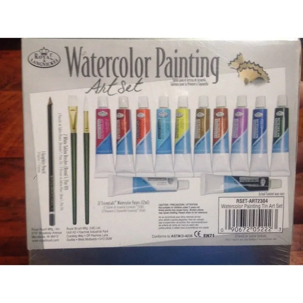 NEW NIB Royal Langnickel 12 Watercolors 2 Brushes Pencil Painting Artist Set